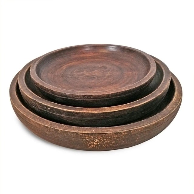 Rustic Java Wood Plate Medium For Sale - Image 3 of 6