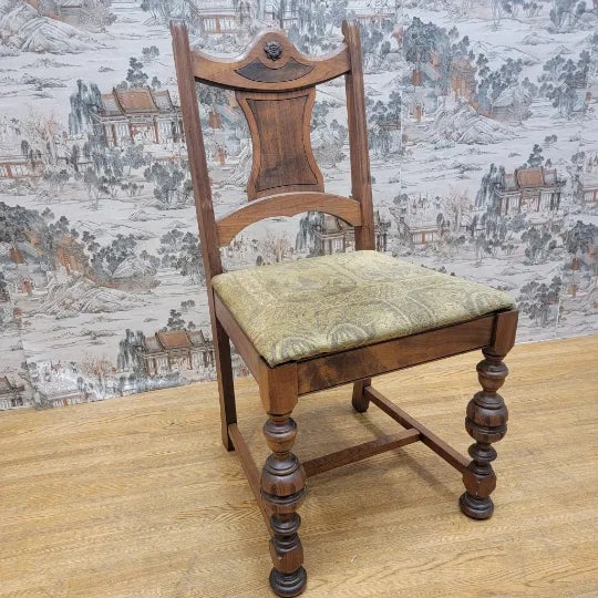 Brown Vintage Jacobean Stye Dining Table and Four Chairs For Sale - Image 8 of 9