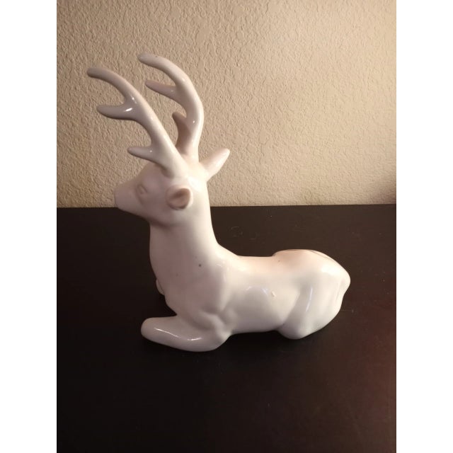 Contemporary 1980s White Porcelain Deer Figurine For Sale - Image 3 of 7