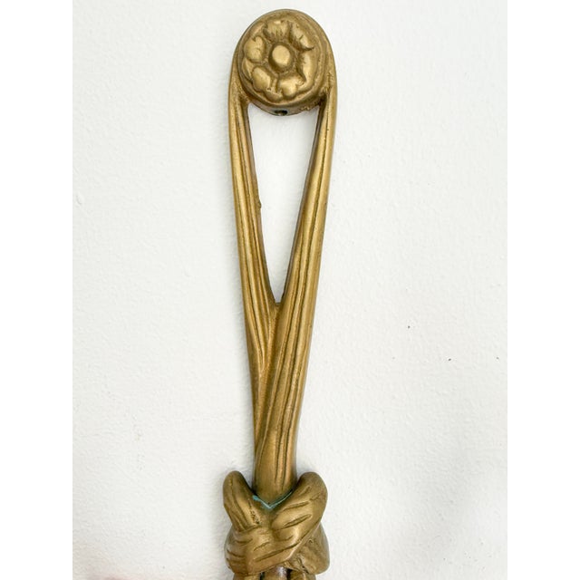 Vintage Brass Double Wall Candle Sconce, 1950s For Sale - Image 11 of 15