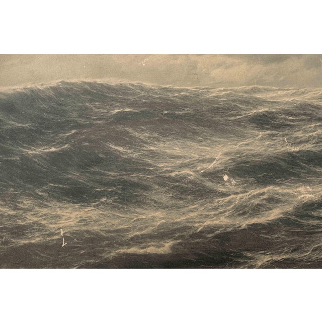 Nautical Mid 20th Century “Windstarke 10:11” | Alquist Seascape Lithograph Print For Sale - Image 3 of 5