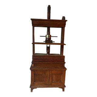 70% Off! Mid 1800's, Large, European Free-Standing Book Press For Sale