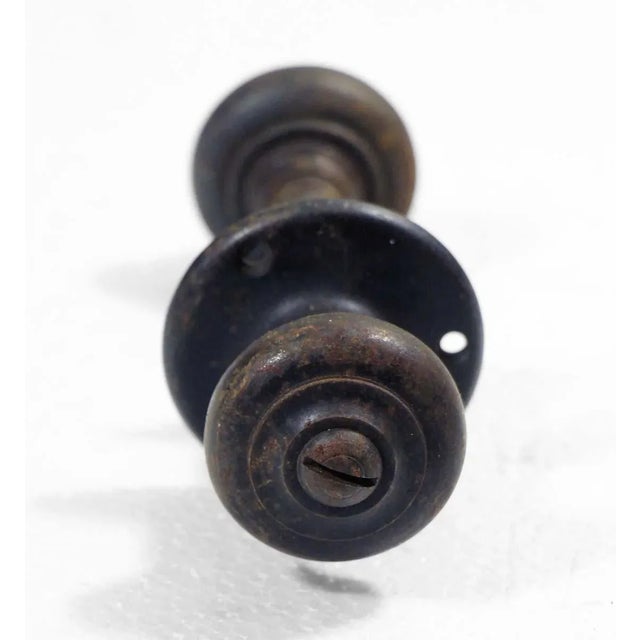 Vintage Art Deco Glass Knob With Rosette & Closet Spindle For Sale - Image 4 of 6