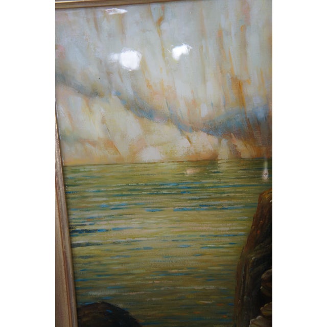 Textile Mid 20th Century Lament for Icarus Greek Mythology Oil Painting After Herbert James Draper 65" For Sale - Image 7 of 13