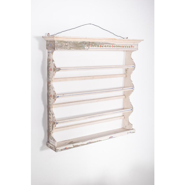 1950s Portuguese Painted Wooden Plate Rack, 1950 For Sale - Image 5 of 10