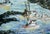 American Boats at Sea, Mid Century Carmel California Coast Horizontal Seascape by Virginia Shackles For Sale - Image 3 of 5
