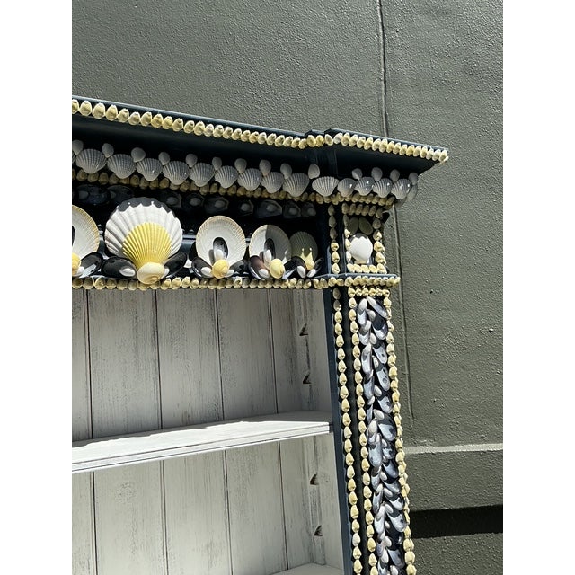 Vintage Shell Encrusted Tall Etagere For Sale - Image 11 of 12