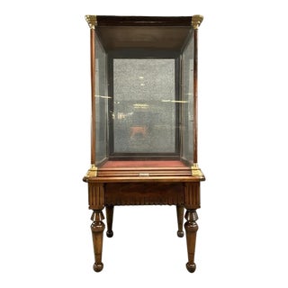 Antique C F Prentice Mercantile Federal Pedestal Display Cabinet Showcase Vitrine For Sale