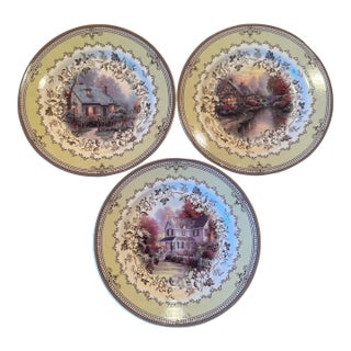 2005 Spode Thomas Kinkade “Cottage”, Dinner Plates, 11” – Set of 3 For Sale