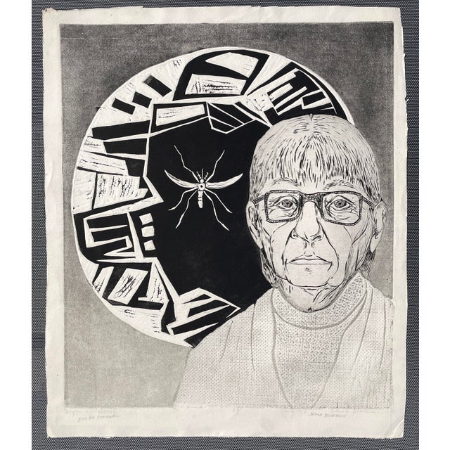 Selma Cohen Bluestein (1914-1985) "Fly in a stairwell" mixed media etching with embossing, aquatint and collagraph. Pencil...