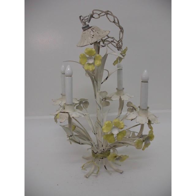 Bring a touch of garden-inspired elegance indoors with this charming, vintage, tole-style light fixture, crafted to...