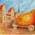 A rare original painting "Big Pear in an Old City" (2012) by listed European Surrealist artist Vlad Pronkin (Tallinn,...