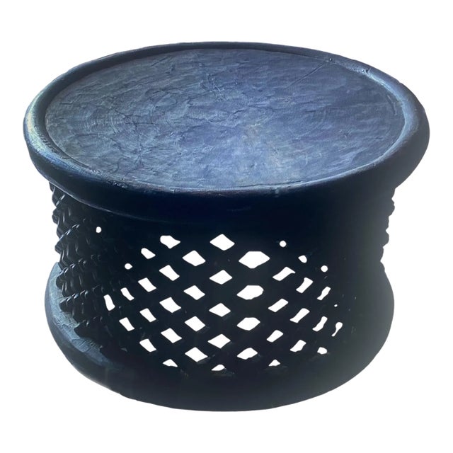 Vintage Large Bamileke Wood Table/ Stool For Sale