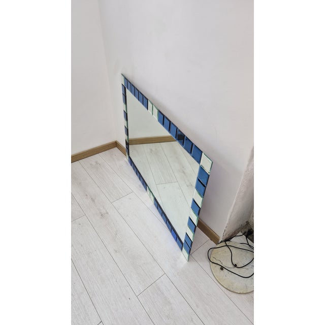 Mirror with Finely Ground 2-Tone Gems, 1990s For Sale - Image 4 of 11