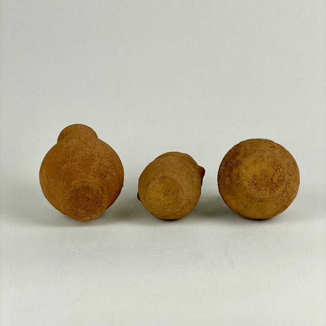 Set of 3 Miniature Antique Primitive Pottery Jugs & Pitchers For Sale - Image 9 of 11