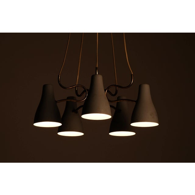 Rare Swedish ceiling light with grey lacquered metal shades with beautiful patina. Diameter: 54 cm. Up to 250V (Europe/UK...