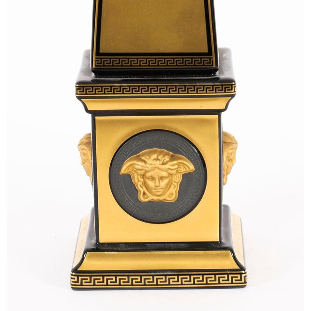 Rosenthal Vintage Golden Porcelain Medusa Obelisk Versace for Rosenthal, 20th Century For Sale - Image 4 of 16