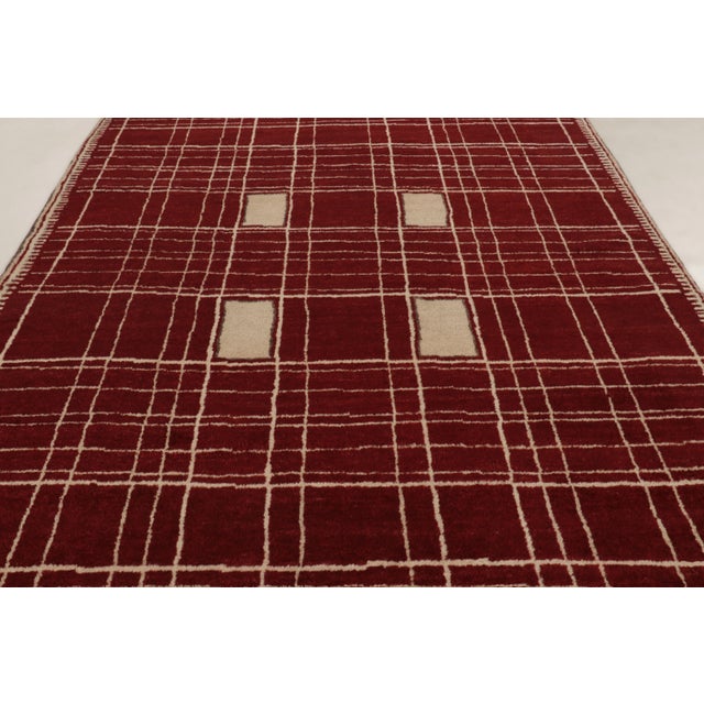 Art Deco Contemporary Art Deco Style Geometric Gold Wool Rug, by Rug & Kilim, India For Sale - Image 3 of 10