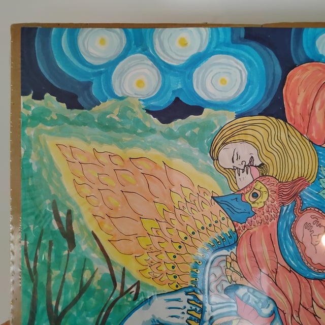 Black Original Shawn Corbett Artwork Titled "Will to Flower" For Sale - Image 8 of 8