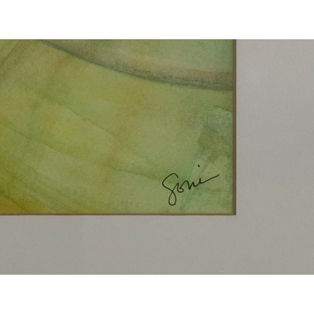 Mid-Century Modern 1990s Soni Wright Signed "Maru" Series Abstract Watercolor "Safe Voyage Home" For Sale - Image 3 of 9