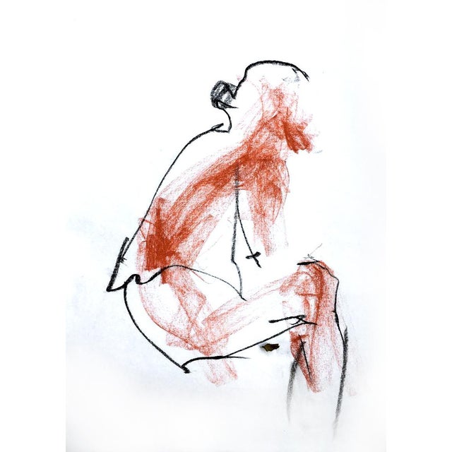 2020s Set of 2 Art Original Charcoal and Pastel Sketch Figure Art by Valeriya Serova For Sale - Image 5 of 9