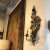 Italian Hand Carved Wood 2 Light Acanthus Leaf Motif Sconce in Distressed Silver Gilt and Mecca Finish For Sale - Image 11 of 13