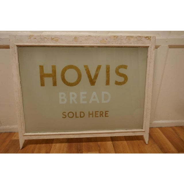 Hovis, etched glass bakery advertising window sign. A great piece of social history, this is a window, the old sash type,...