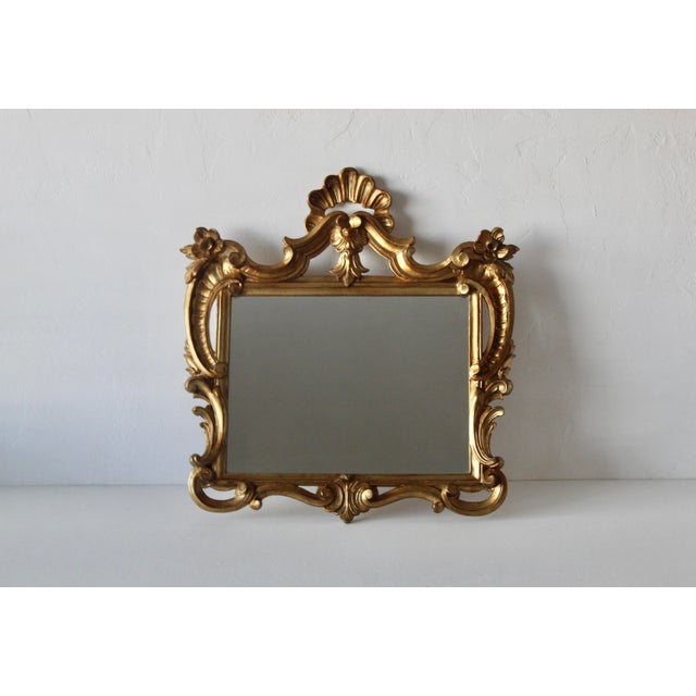 Italian Rococo Style Gilt Molded Wall Mirror For Sale - Image 4 of 15