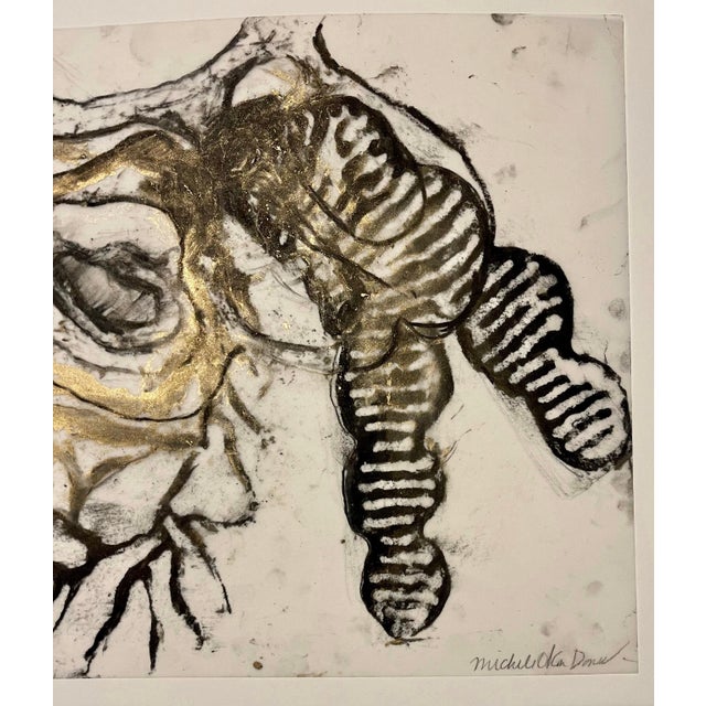 Michele Oka Doner, Original Drawing Painting Abstract Biomorphic Art Gold Leaf Michele Oka Doner, 2004 For Sale - Image 11 of 11
