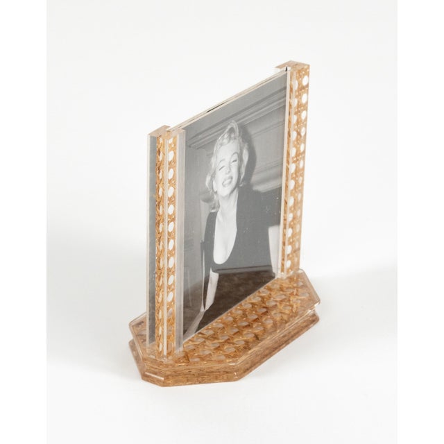 Mid-Century Modern Acrylic and Rattan Picture Frames from Christian Dior, 1970s, Set of 2 For Sale - Image 9 of 14