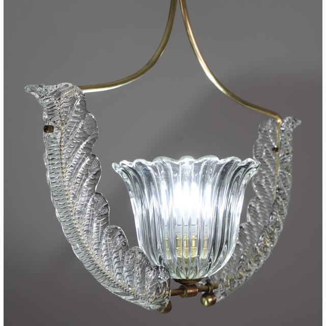 1950s Fascinating Art Deco Pendant Murano Glass Chandelier by Ercole Barovier For Sale - Image 14 of 17