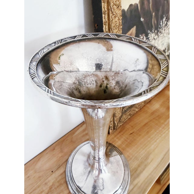 Victorian 1898 Silver Plated Vase From Dollar Steamship Lines For Sale - Image 3 of 5