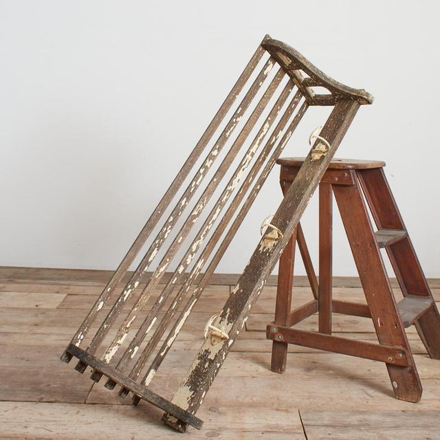 Vintage Wooden Luggage Wall Coat and Hat Rack, 1950s For Sale - Image 3 of 11