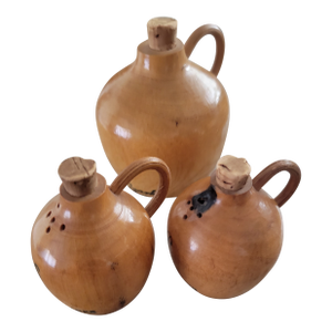 Vintage Moonshine Jug Salt and Pepper Shakers- 3 Pieces