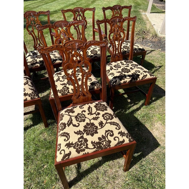 Maitland - Smith Maitland-Smith Chippendale Style Mahogany Dining Chairs, Massachusetts- Set of 8 For Sale - Image 4 of 12