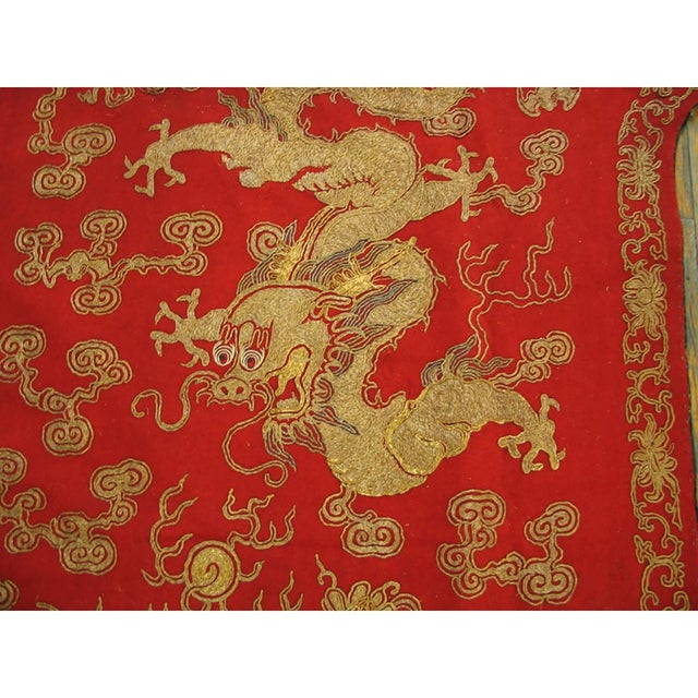 Antique Chinese - Textile Chinese Flat Weave Rug, Circa Date: 1875. This extraordinary square textile, dating to the late...