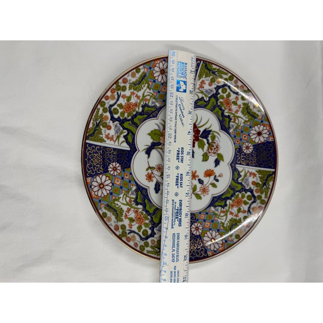 Ceramic Mid 20th Century Japanese Imari Porcelain Plate in Blue and Gold For Sale - Image 7 of 7