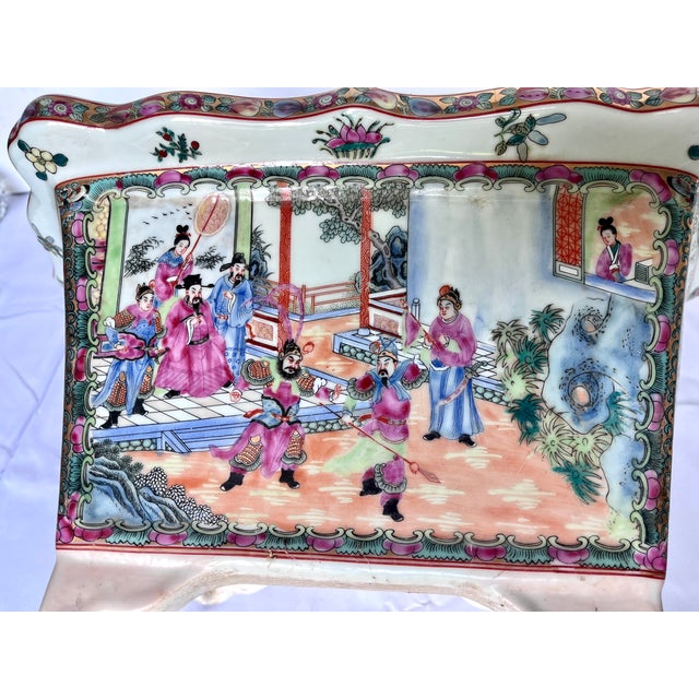 Vintage Chinese Rose Famille Hexagonal Footed Jardiniere For Sale - Image 13 of 18