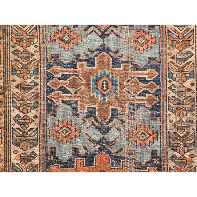 Antique Persian Malayer Area Rug, Hand-Knotted Wool, Geometric Pattern, 4x6, Ivory & Navy For Sale - Image 4 of 18