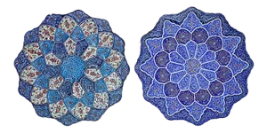 Vintage Enameled Copper Wall Plates - a Pair