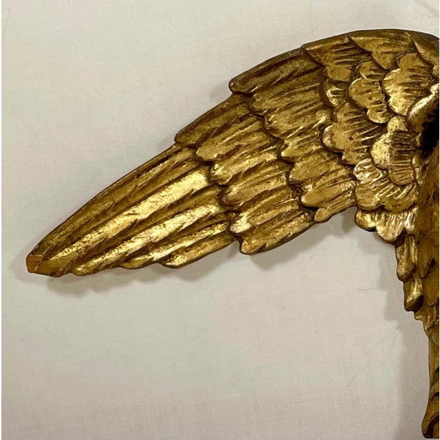 19th Century 19th Century American Hand Carved Gilded Pediment Eagle. For Sale - Image 5 of 10