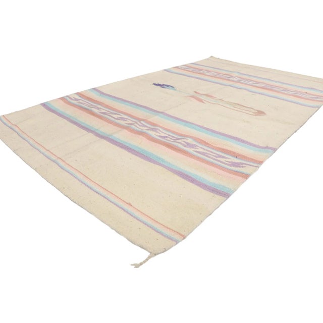 Native American Art Vintage Chinle Navajo-Style Kilim Rug - 04'02 X 07'02 For Sale - Image 4 of 9