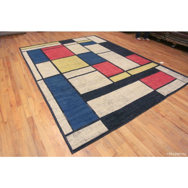 Beautiful Artistic Modern Contemporary Piet Mondrian Design Room Size Area Rug, Country Of Origin: Central Asia, Circa:...