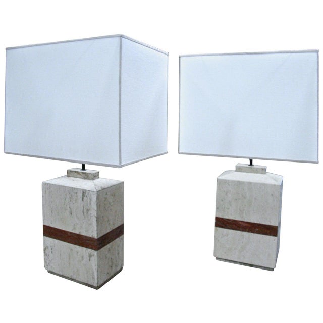 Italian Oversized Marble Lamps - a Pair For Sale - Image 9 of 9
