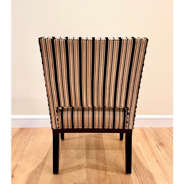 2010s Eight Designmaster "Miami Host" Dining Chairs in Duralee Velvet Stripe For Sale - Image 5 of 9