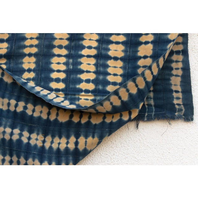 Vintage African Moss "Volta River" Indigo Throw For Sale - Image 4 of 6