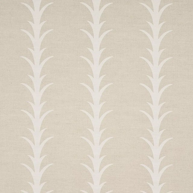 Sample - Schumacher X Celerie Kemble Acanthus Stripe Fabric in Natural For Sale
