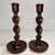 Up for sale is a wonderful pair of antique 19th century hand turned English wood candlesticks. They are made with...