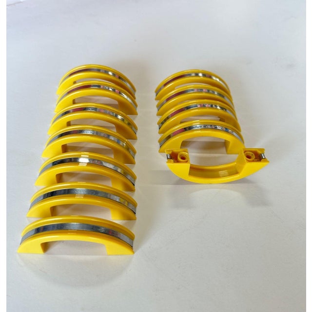 Mid-Century Modern Yellow Phonic Resin Drawer/Door Pull With Aluminum Accent, Set of 23 For Sale - Image 3 of 6