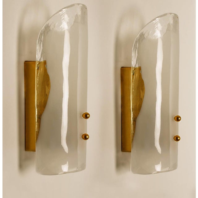 Kalmar Brass and Hand Blown Murano Glass Wall Lights by J.T. Kalmar, 1960s For Sale - Image 4 of 15